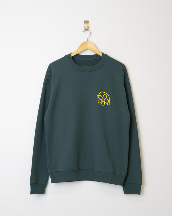 Sweater Verde / Flor Amarela